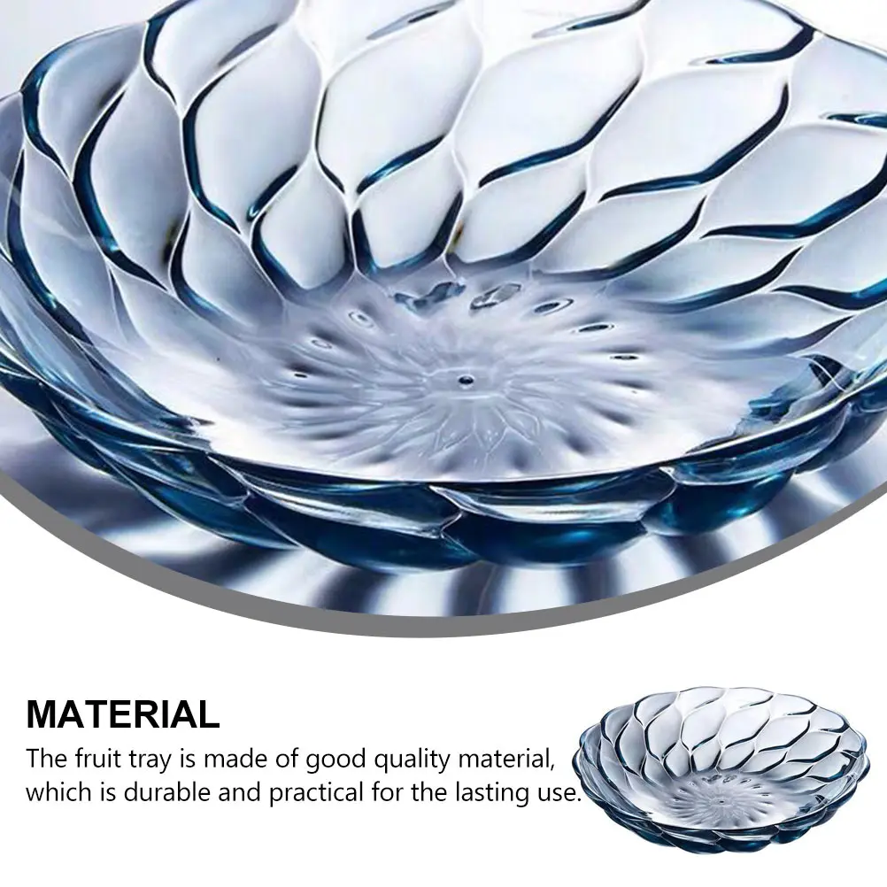 

Fruit Snack Tray Transparent Plastic Plate Storage Baskets Desk Decor Petal Design Easy Clean Kitchen Barware Fruit