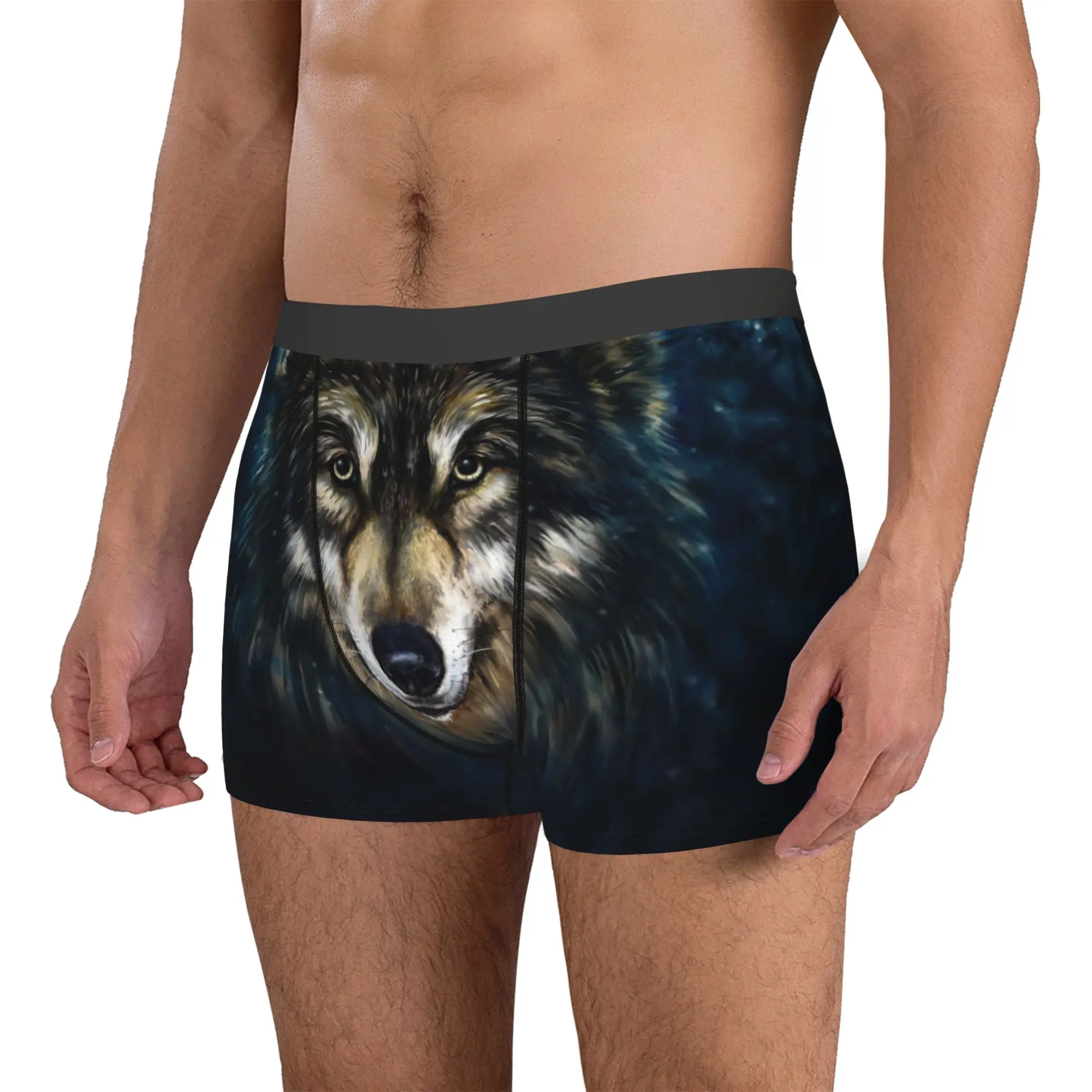 Animal Wolf Underwear Men Printed  Boxer Shorts Panties Briefs Breathable Underpants