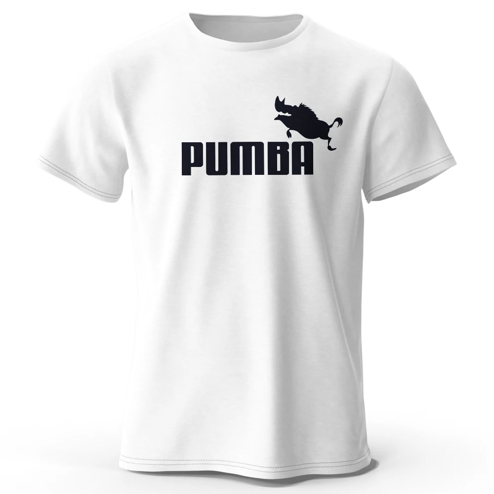 Camiseta con estampado de Pumba para hombre, camisetas gráficas divertidas de gran tamaño de algodón para hombre, camisetas de verano
