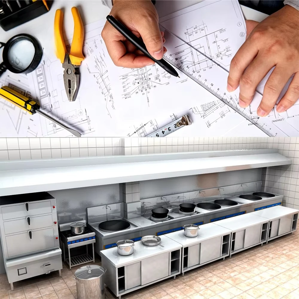 Hotel OPEN KITCHEN Stainless Steel Catering Food Equipment Restaurant Kitchen Equipment