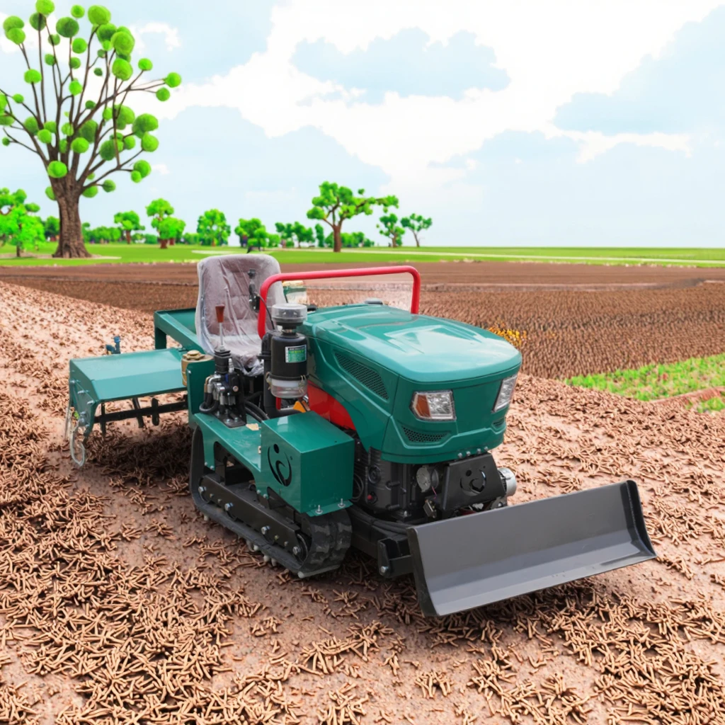 Free Shipping Euro 5 CE EPA Diesel Rotary Power Tiller Multifunctional Rice Field Farm Rotary Tiller 35 HP Crawler Rotary Tiller