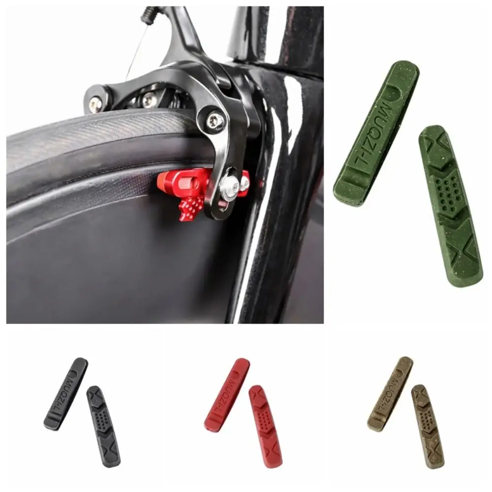 1 Pair Rubber Bicycle V-brake Pads Caliper Brake Pads Replaceable Bicycle Brake Pads Drawer Type Lightweight Bike Brake Blocks