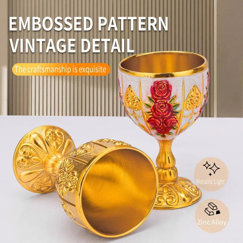 

30ml Small Vintage Goblet Royal Wine Cups European Style Whiskey Cup Gifts