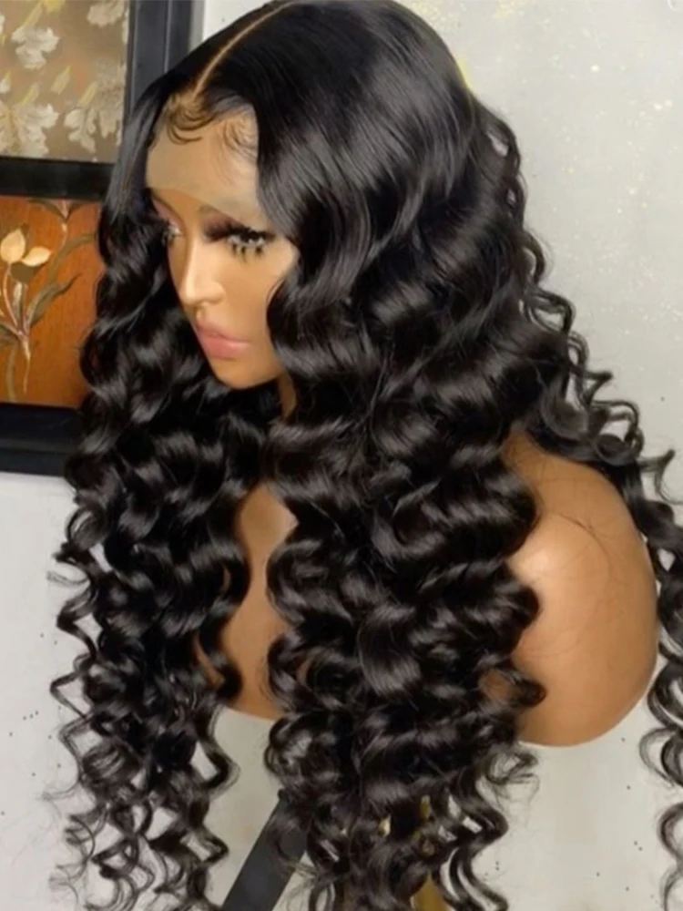 250% 13x6 HD Lace Frontal Wig Human Hair Loose Deep Wave Frontal Wigs For Women Curly 13x4 Lace Front Human Hair Wig 200 Density