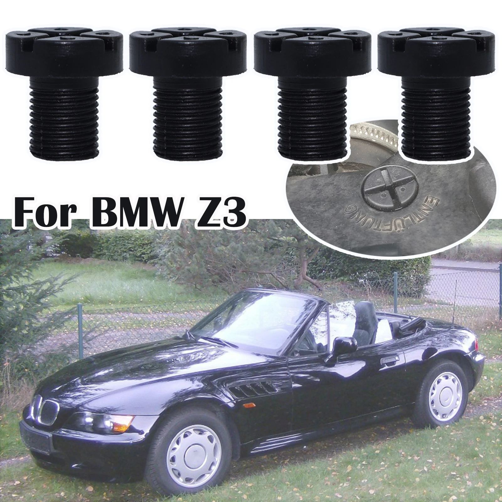 4Pcs For BMW Z3 E36 E37 E38 Z4 E85 E86 Coolant Air Valve Bolt Bleeder Screw Radiator Cap Expansion Tank Plug Vent Fixing Rivet