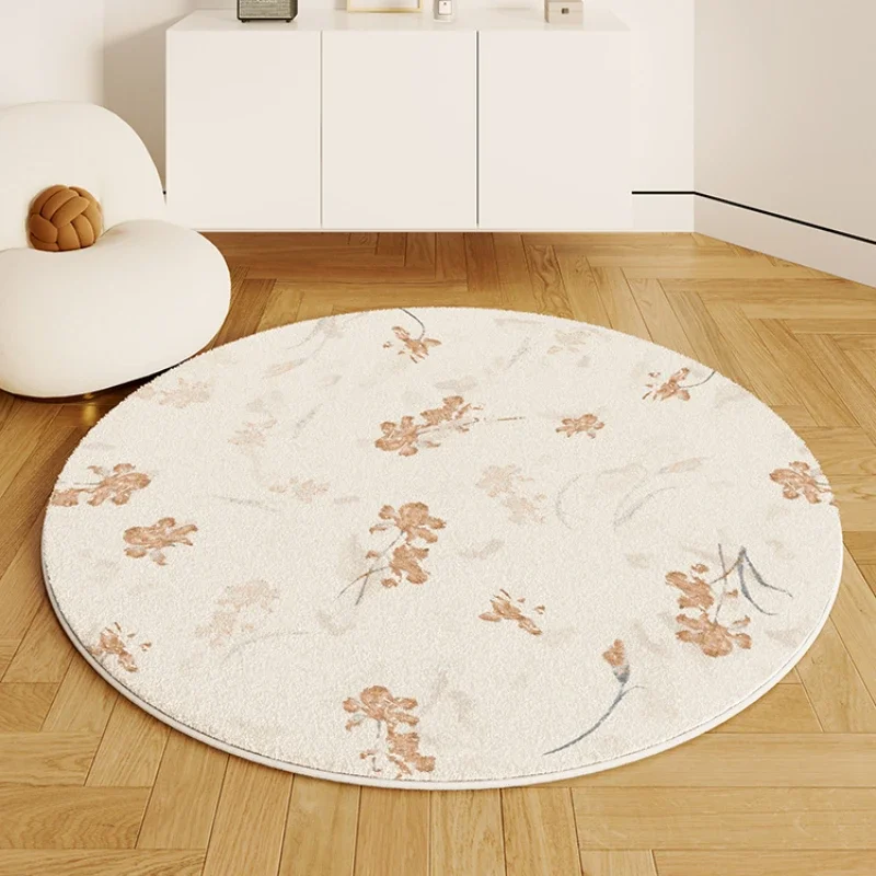 Modern Style Bedroom Decor Round Carpet Light Luxury Carpets for Living Room Thicken Plush Lounge Floor Mat Home Fluffy Soft Rug
