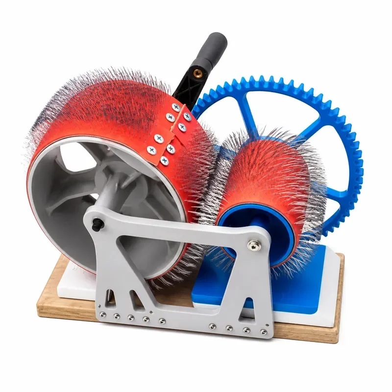 Hand Crank Wool Combing Machine DIY Felt Making Tool Hand Spinning Carding Device for Fiber Preparation Crafting Supplies