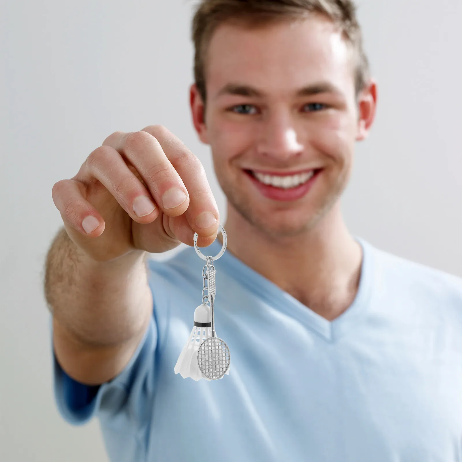 Badminton Keychain Creative Design Lightweight Mini Racket Pendant Bag Hanging Keychain Backpack Decoration Sports Ball