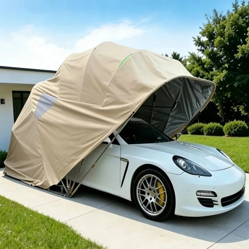 Modern Fashion Foldable Electric Sunshade and Waterproof Vehicle Shelter Lockable Vehicle Solid and Durable Car Shed Shelter