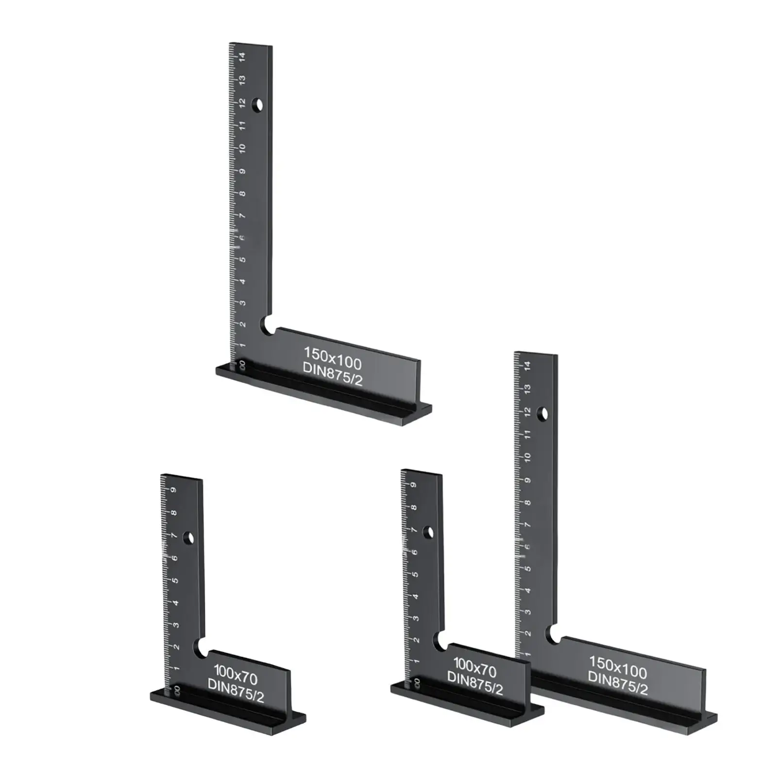 Metal L Square Ruler High Precision Aluminum Alloy Metric Scale Woodworking Engineer Measuring Tool for Industrial Use