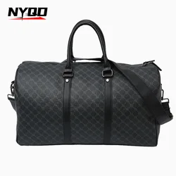 Men’s Fashion Business Black Traveling Bag Large Capacity Travel Luggage Bag Classic Printed Handbag Shoulder Bags for Men