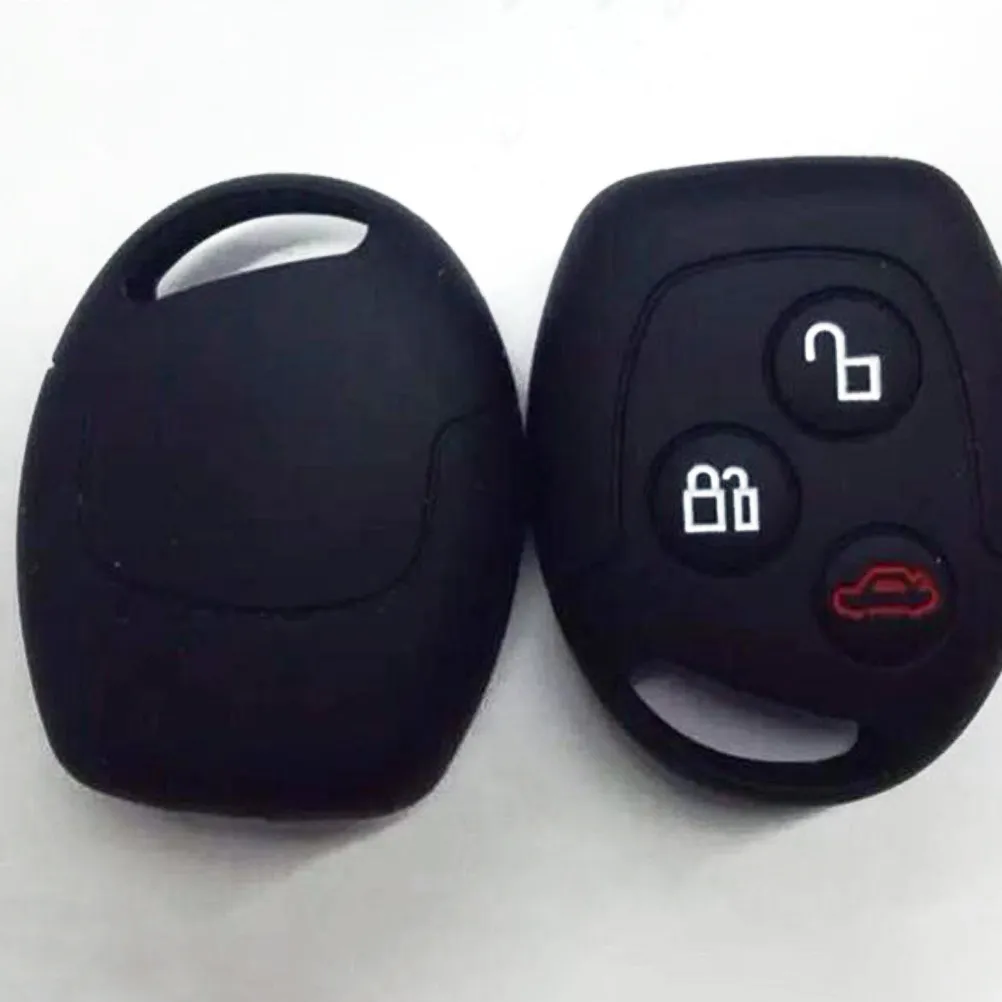 Silicone Car Key Case 3 Button Precision Imprint Key Cover for Remote Fob Lightweight Portable Anti-Scratch Fade-Resistant