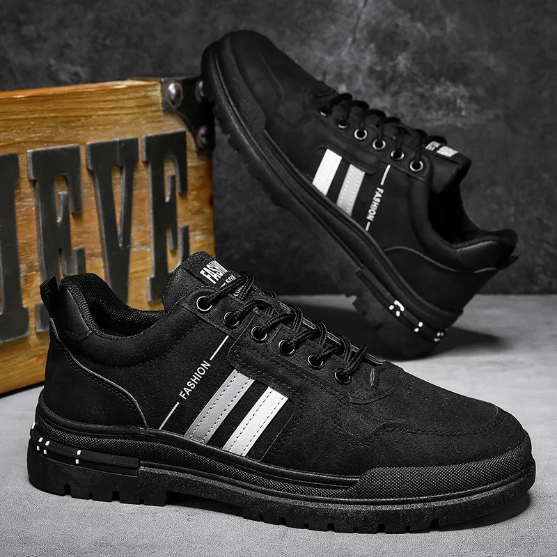 

2025 Men's Lightweight and Breathable Running Shoes Safety Flat Bottomed Workwear Short Boots Multi-purpose Sports Shoes Adults