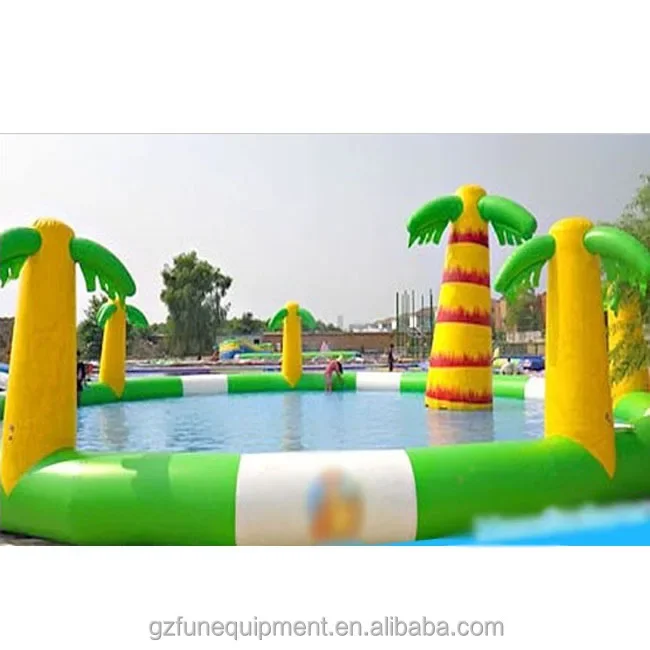 Sunny water pool inflatable water park play water in inflatable swimming pool for many peoples