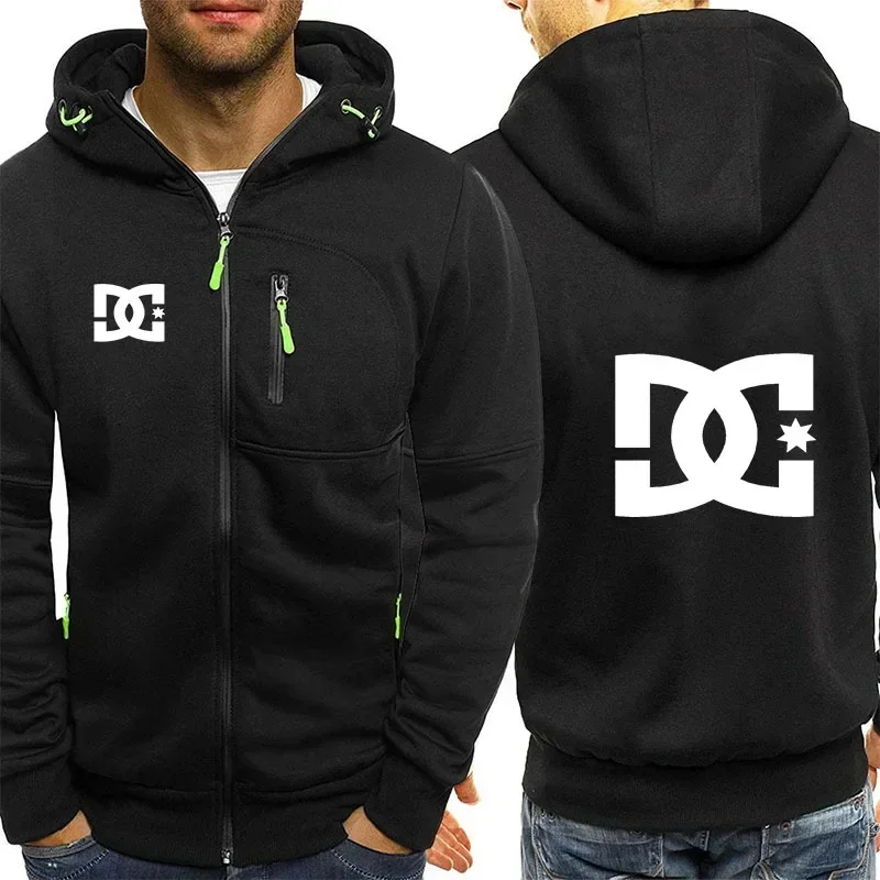 Spring and Autumn Men's 2026 Logo Printed Casual Hooded Jacket Fashion Hooded Streetwear Casual Zip Hoodie