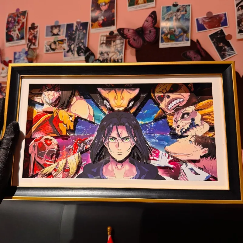 

Attack on Titan Family Characters 3D Paper Carving Art Painting - Wall Decor for Living Room, Handmade Gift for Fans
