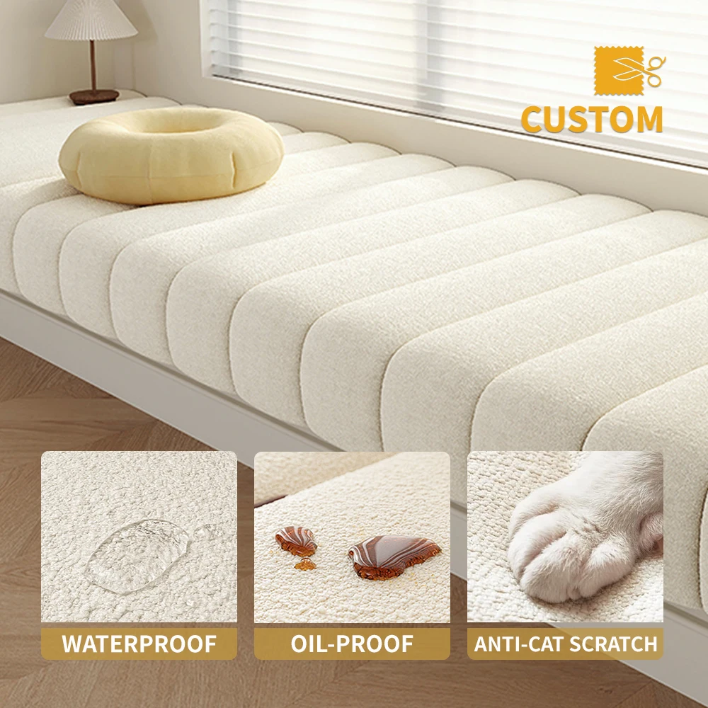 Quilted Non-Slip Indoor Furniture Bench Cushion Washable Release Pet Window Catch Cushion