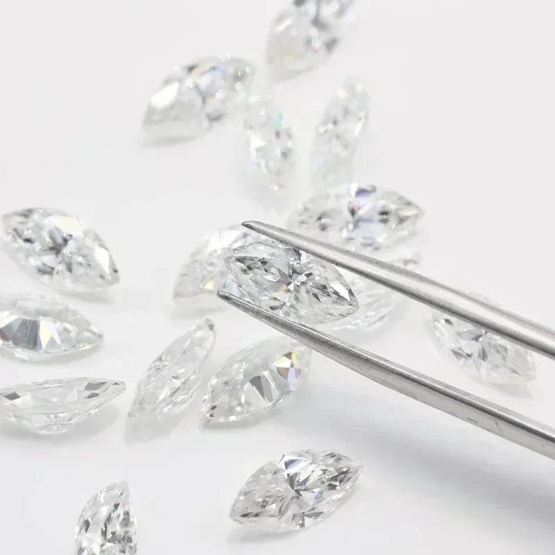 Moissanit Loser Stein Marquise-Schliff VVS1 D-Farbe Besteht Diamanttester-Test Diamantperlen für DIY-Schmuckherstellung mit Zertifikat – Detail 4