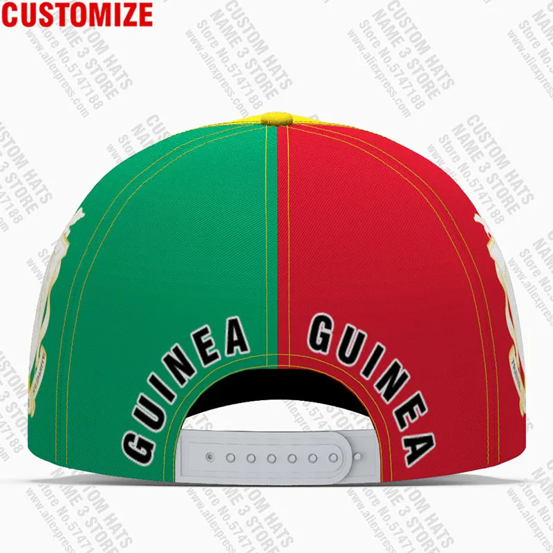 Guinea Baseball Cap Free Custom Made Name Guinee Team Logo Gn Peaked Hats Gin Country Travel French Nation Guinean Flag Headgear