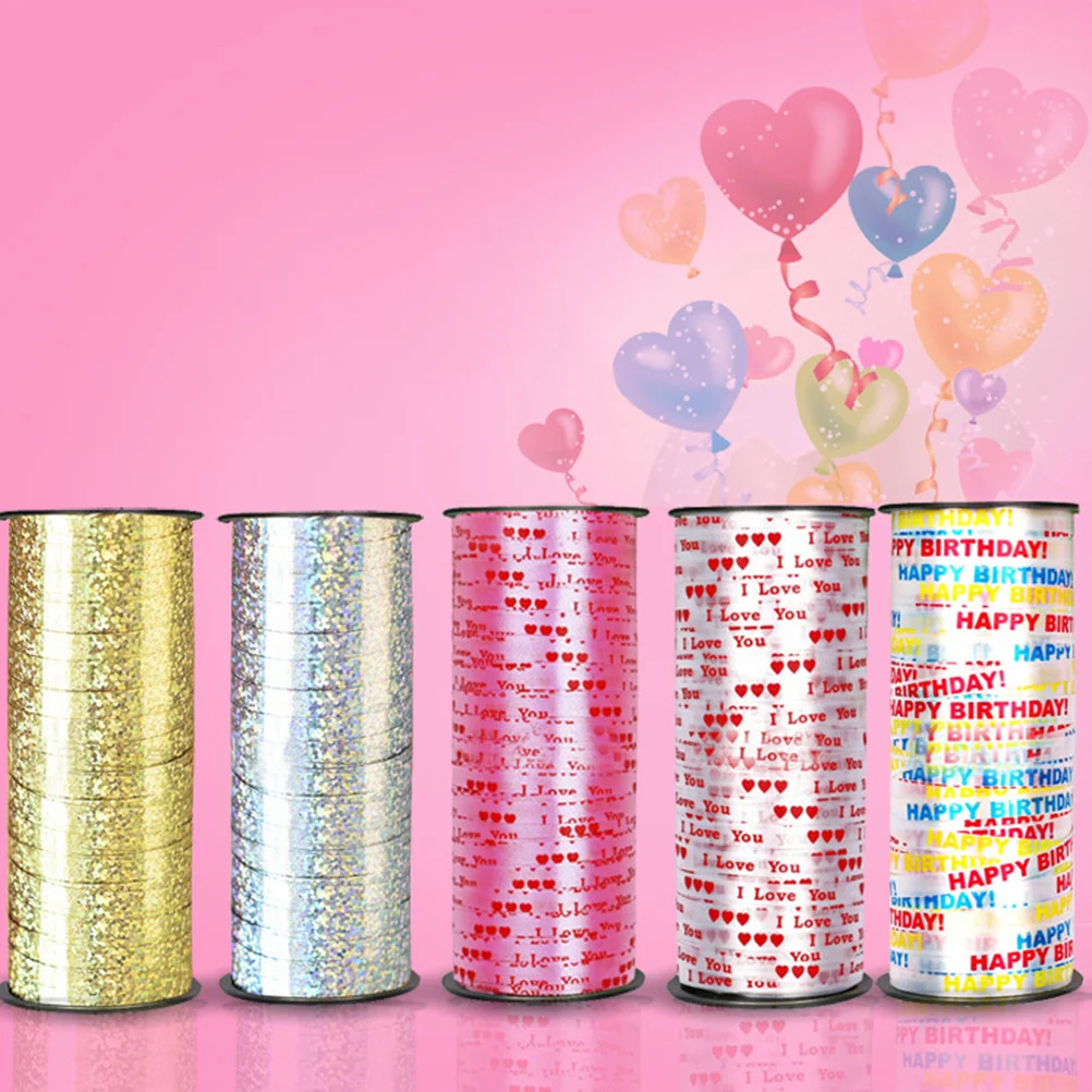 

Gold Laser Ribbon for Balloons Party Decoration Crimping Wrapping Ballon Ribbons