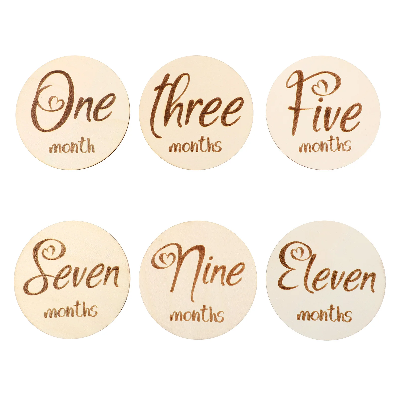 

6pcs Baby Milestone Cards Wooden Newborn Photo Props Eco Friendly Durable Growth Signs Reusable Safe Infant Birthday Cards Baby