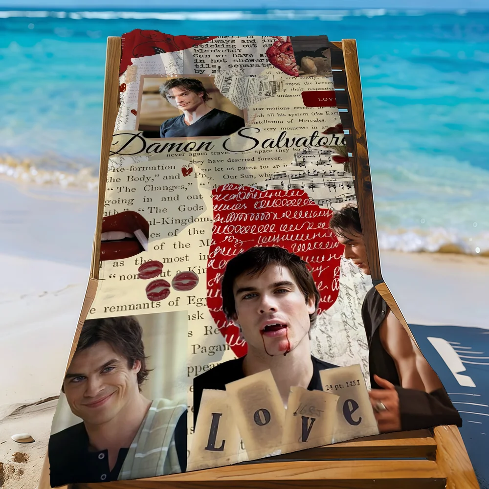 Damon Salvatore The V-Vampire D-Diaries Towel For Swim Yoga Gym Quick Drying Soft and skin-friendly Beach Towels All-Season