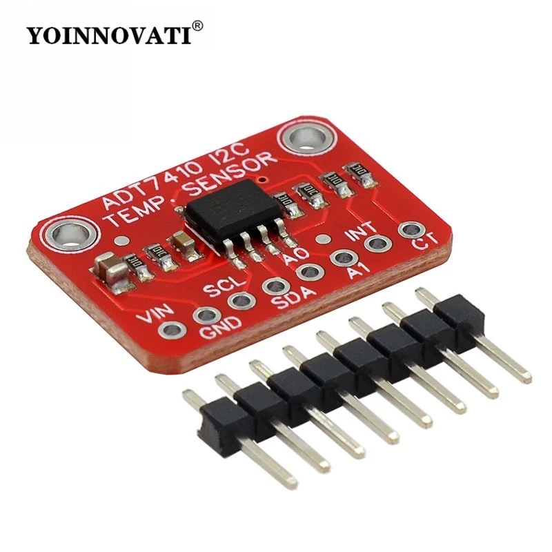 ADT7410 Industrial Temp Sensor Module - ±0.1°C Stability, EMI Shielding, I2C Breakout Board for PLC Thermal Monitoring