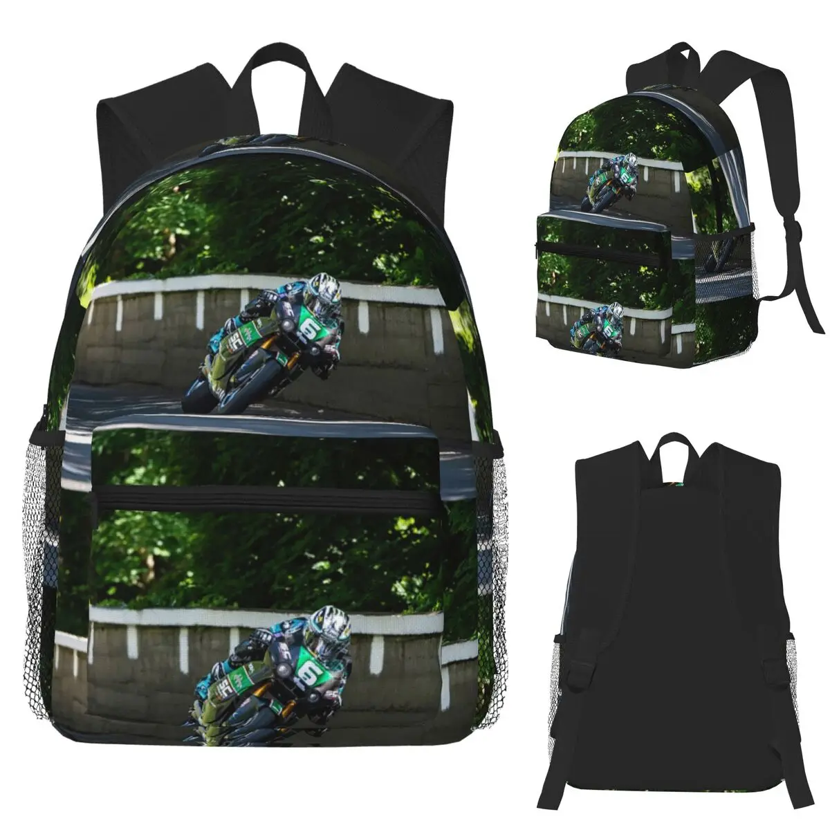 

Michael Dunlop Student Backpack School Bag Hiking Travel Daypack for Boys Girls Fashion Bookbag Shoulder Bags