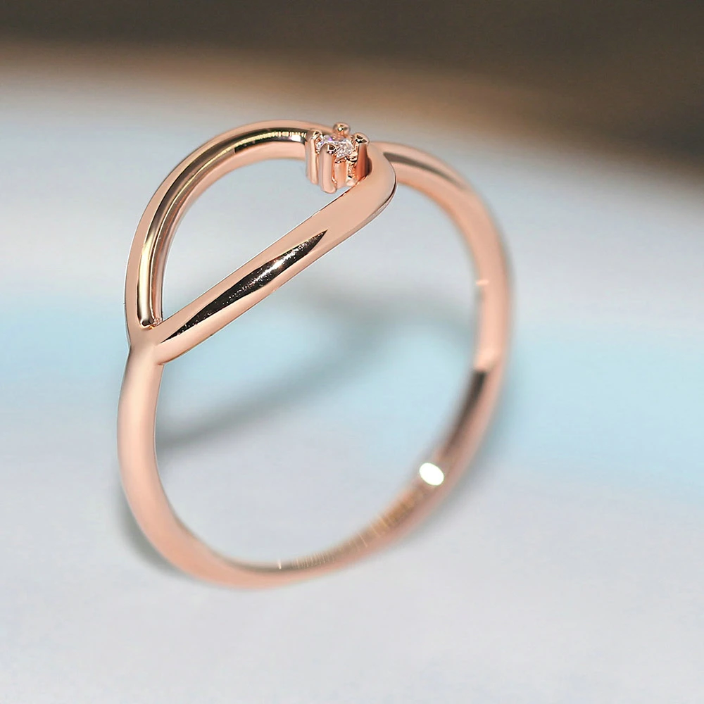 ZHOUYANG Simple Geometry Rings For Women Hollow Out Small Zircon 3 Color Daily Comfortable Finger Ring Fashion Jewelry R907