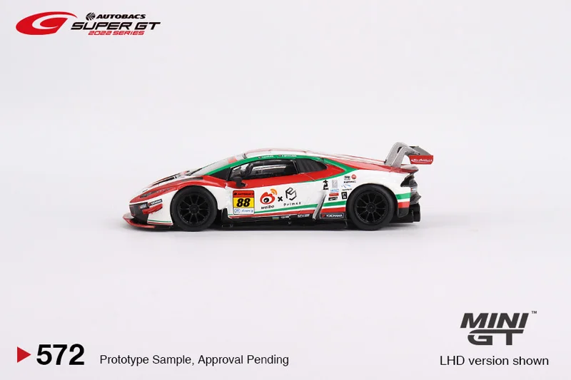 TSM MINI GT 1/64  #572 Huracan EVO LP610 GT3 SUPER GT #88 Japanese edition Die-cast alloy car model