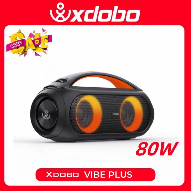 XDOBO VIBE PLUS 80W Portable Bluetooth-compatible Speaker 10400mAh Wireless TWS Super Subwoofer Outdoor 360 Stereo Surround