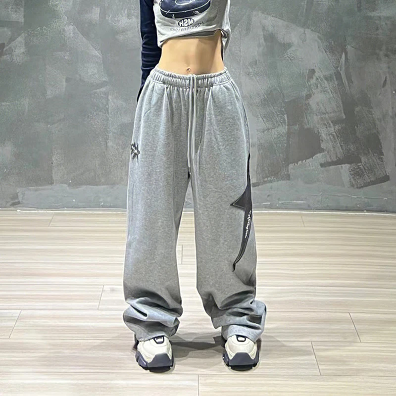السراويل النسائية موضة عالية الخصر الهيب هوب بنطلون امرأة فضفاضة الركض Sweatpants بانت غير رسمي واسعة الساق بنطلون الشارع الشهير جديد