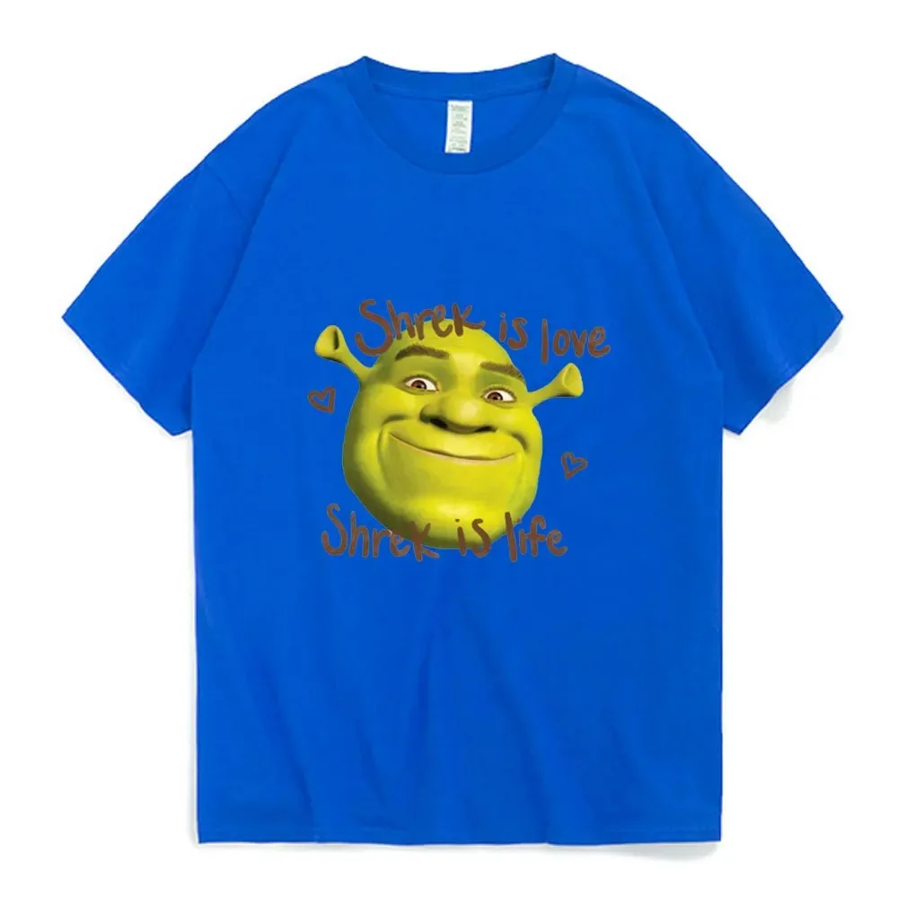 Shrek Is Love Shrek Is Life Print T Shirt Men Women Summer Cotton Oversized Comfortable T-shirt Trendy Fashion Short Sleeve Tees