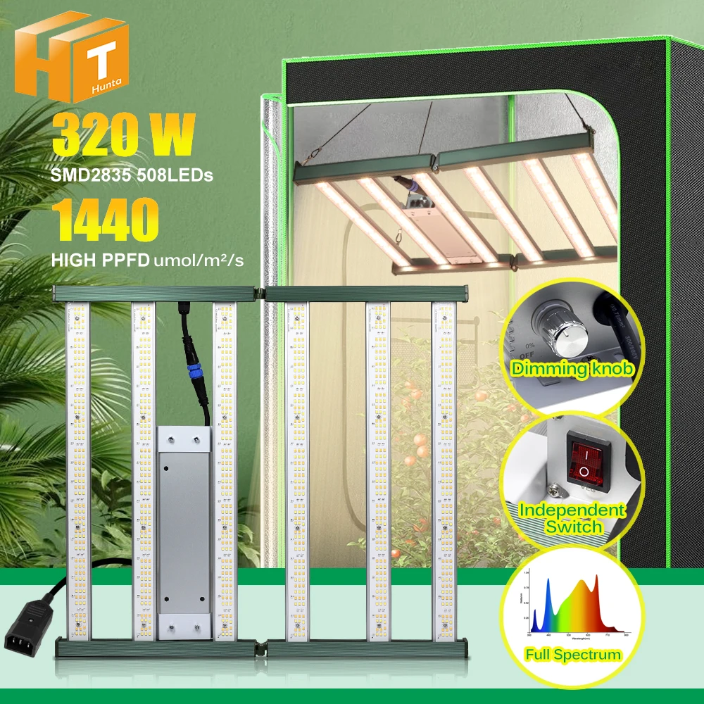 MINI Full Spectrum LED Grow Light 120W 200W 320W 1440 High PPFD LM281B IR 730nm UV 395nm  LED Chip For Greenhouse Plants Seeding