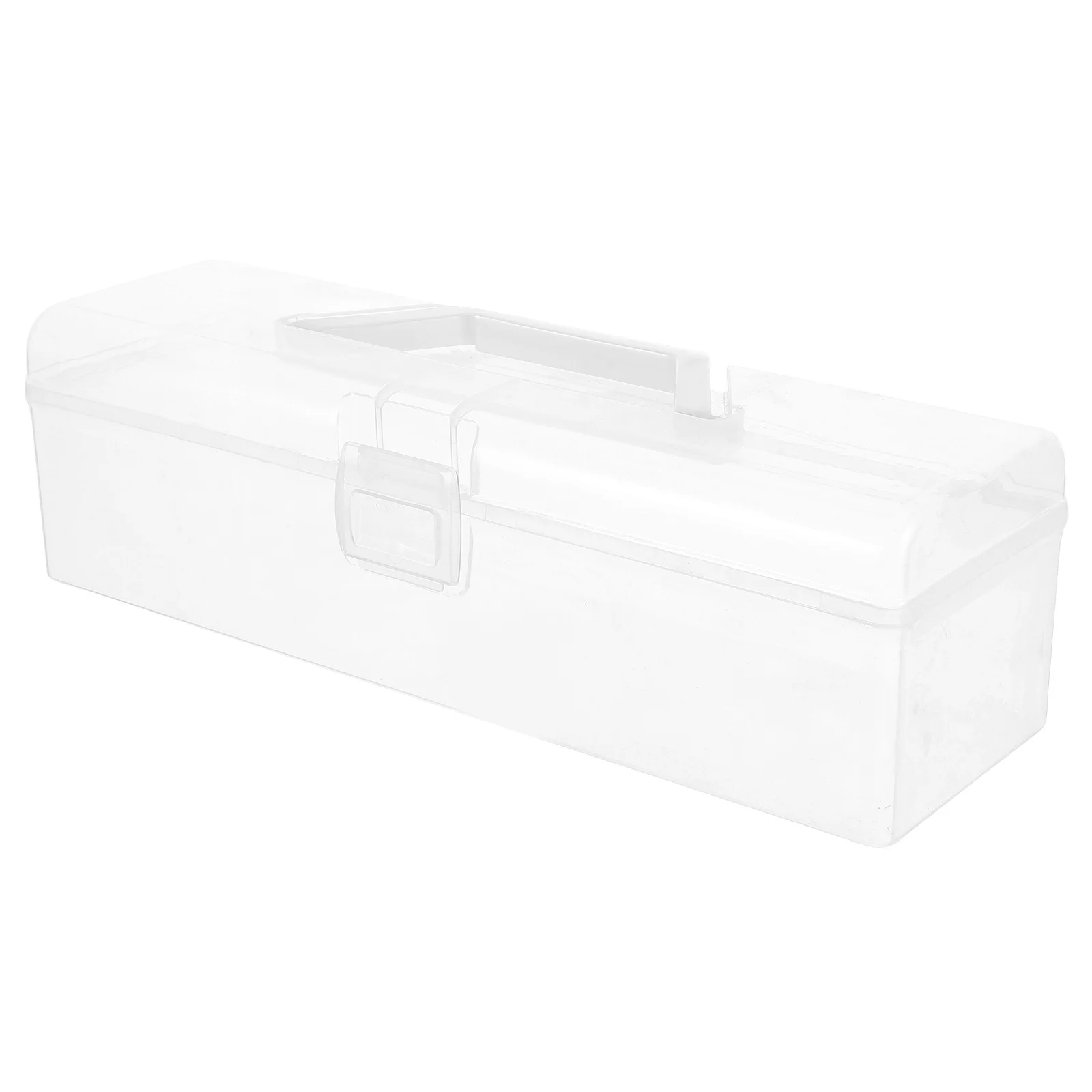 

Clear Plastic Storage Box With Handle Transparent Craft Sewing Organizer For Tools Paint Brushes Crayons Markers Small