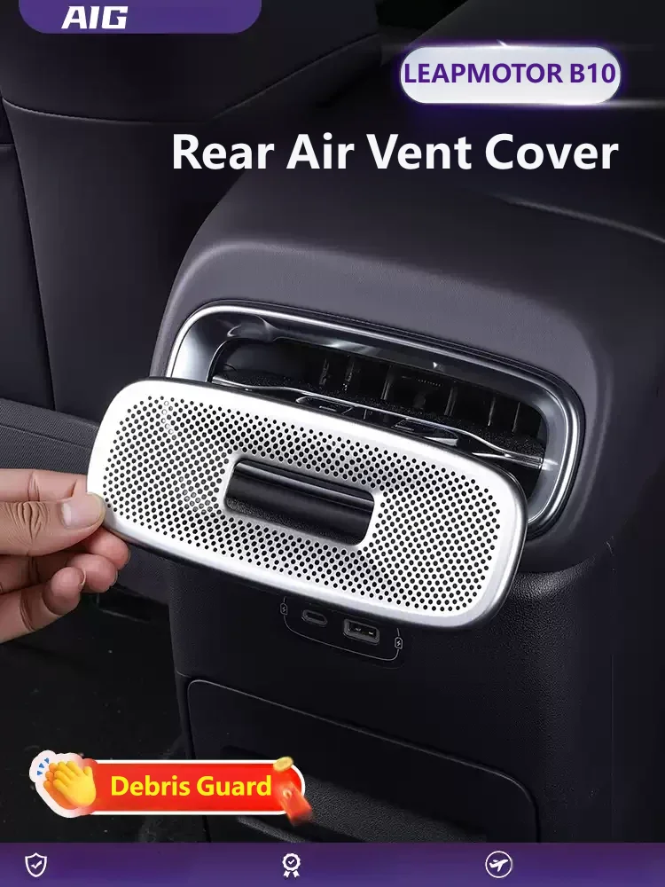 For LEAPMOTOR B10 2025 2026 Rear Air Outlet Protective Cover Armrest Box Air Vent Dustproof Protector Modified Car Accessories