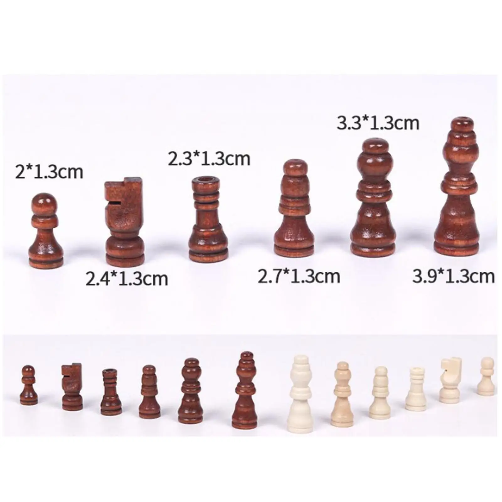 32Pcs/Set Wooden Chess Pieces International Chess Piece Parent Child Interaction Toy Replacement Casual Toy Puzzle Game Access