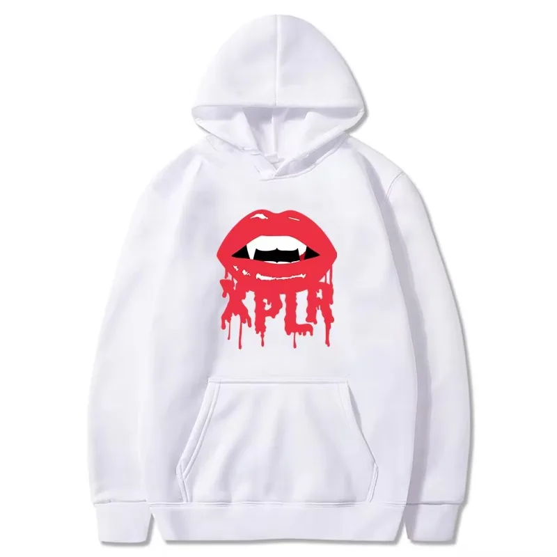 2024 New Sam and Colby XPLR Fang Hoodie Women's Logo Unisex Long Sleeve Street Wear Women's Hooded Sweatshirt Couple Wear