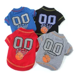 Soft Blank Dog Shirt Clothes Custom Dog Baseball Jersey with Number for Small Pet Dogs Spring Summer Dog Shirts New Designer
