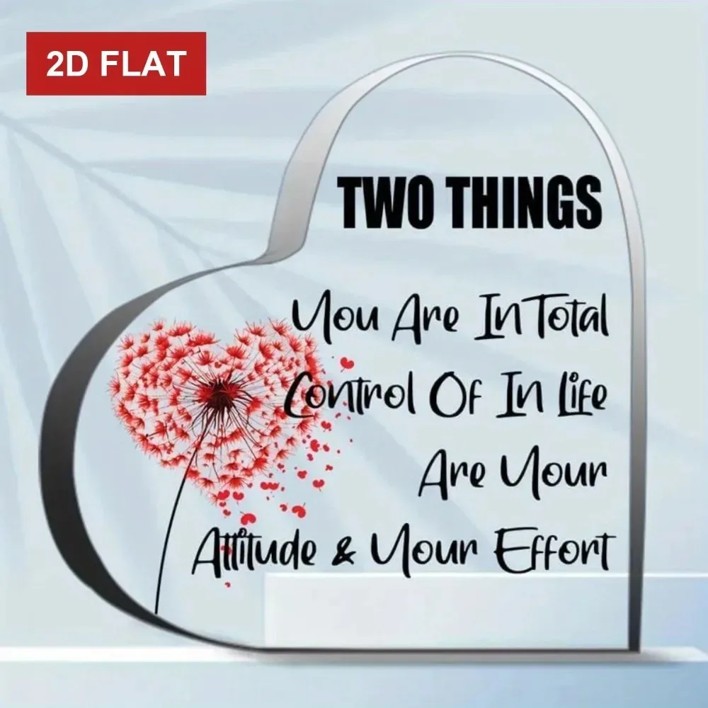 CIFBUY Acrylic Sign Square Desktop Decor Inspirational Quote Plaque 2D Flat Print Mindset Effort Art Gift for Women Home Office
