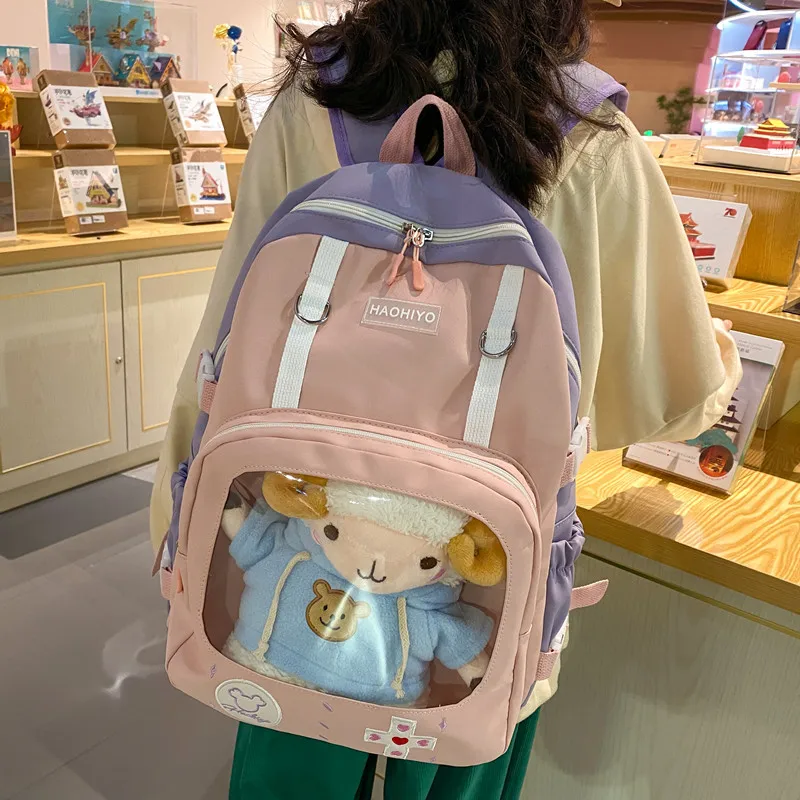 Candy Color Pain Bag Colleague Fashion Large Capacity Backpack Japanese Original Leisure Outdoor Canvas School Bag BG134