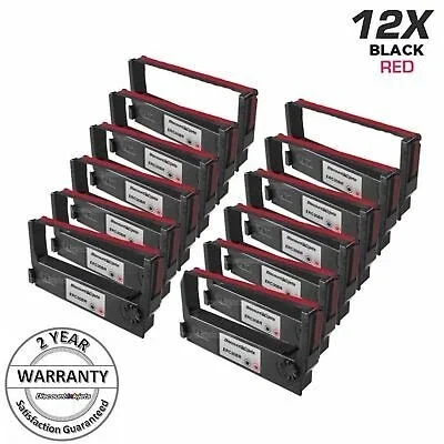 12PK RED & BLACK Ribbon for Epson ERC-30BR POS tm-200 tm-260 erc-30 M52-jb M119B