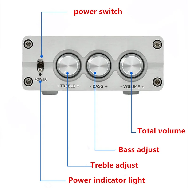 DC24V 100W*2 2.0 Channel Stereo TPA3116 HIFI Class D Mini Desktop Digital Bluetooth 5.0 Home Audio Amplifier