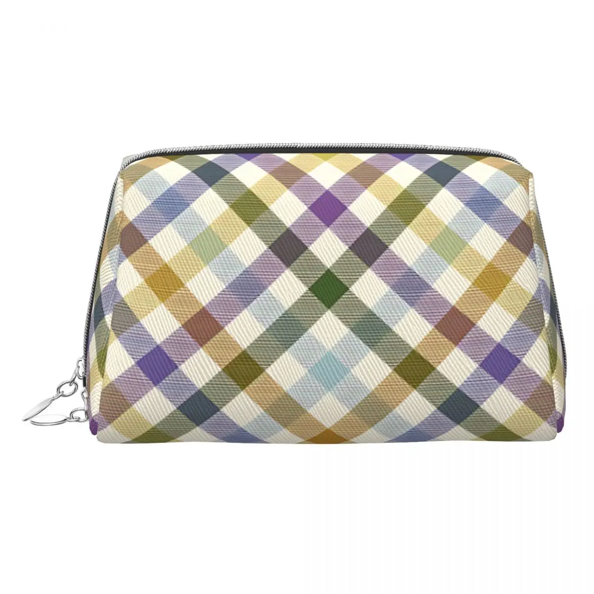 

Fashion Tartan Plaid Pattern Texture Women Makeup Bag Portable Ladies Cosmetic Toiletry Storage Pouch Handbag