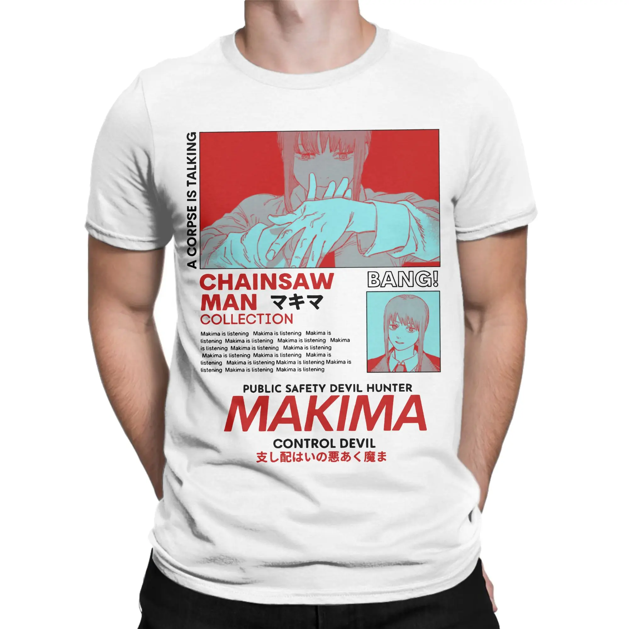 Makima Chainsawmans Men Women's T Shirts Denji Pochita Devil Anime Humor Tees Short Sleeve T-Shirt Pure Cotton Summer Clothes