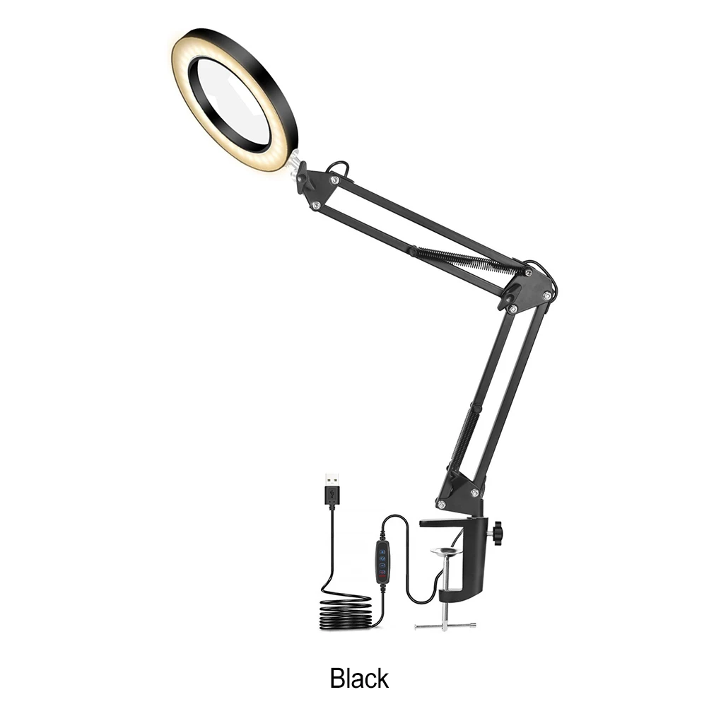 Black Magnifying Glass For Soldering Iron Repair Clearly With 360° Rotating Lightweight And Portable