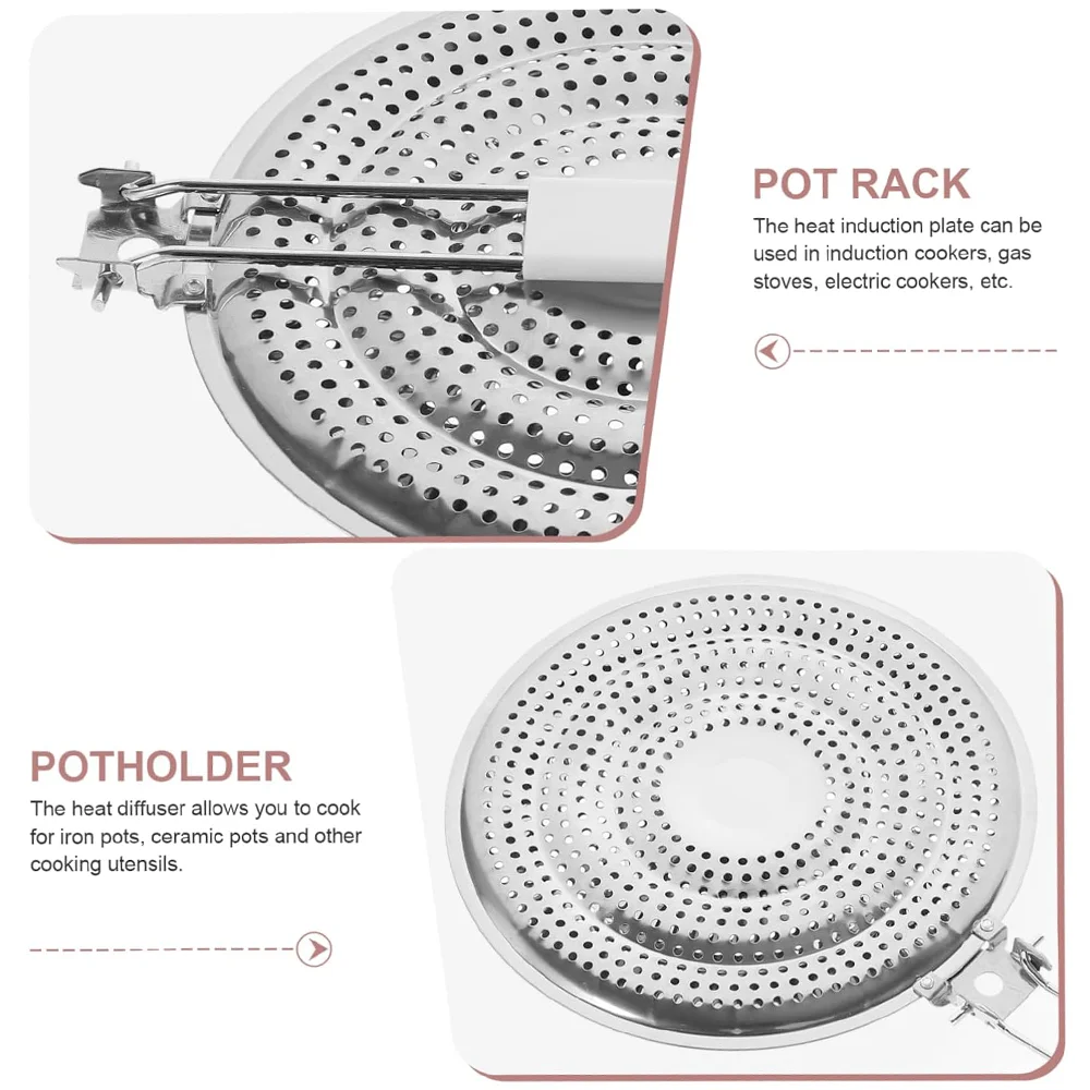21cm Metaltex Heat Diffuser Gas Hob Flame Spreader Pan Induction Plate Thermal Board Adapter Converter