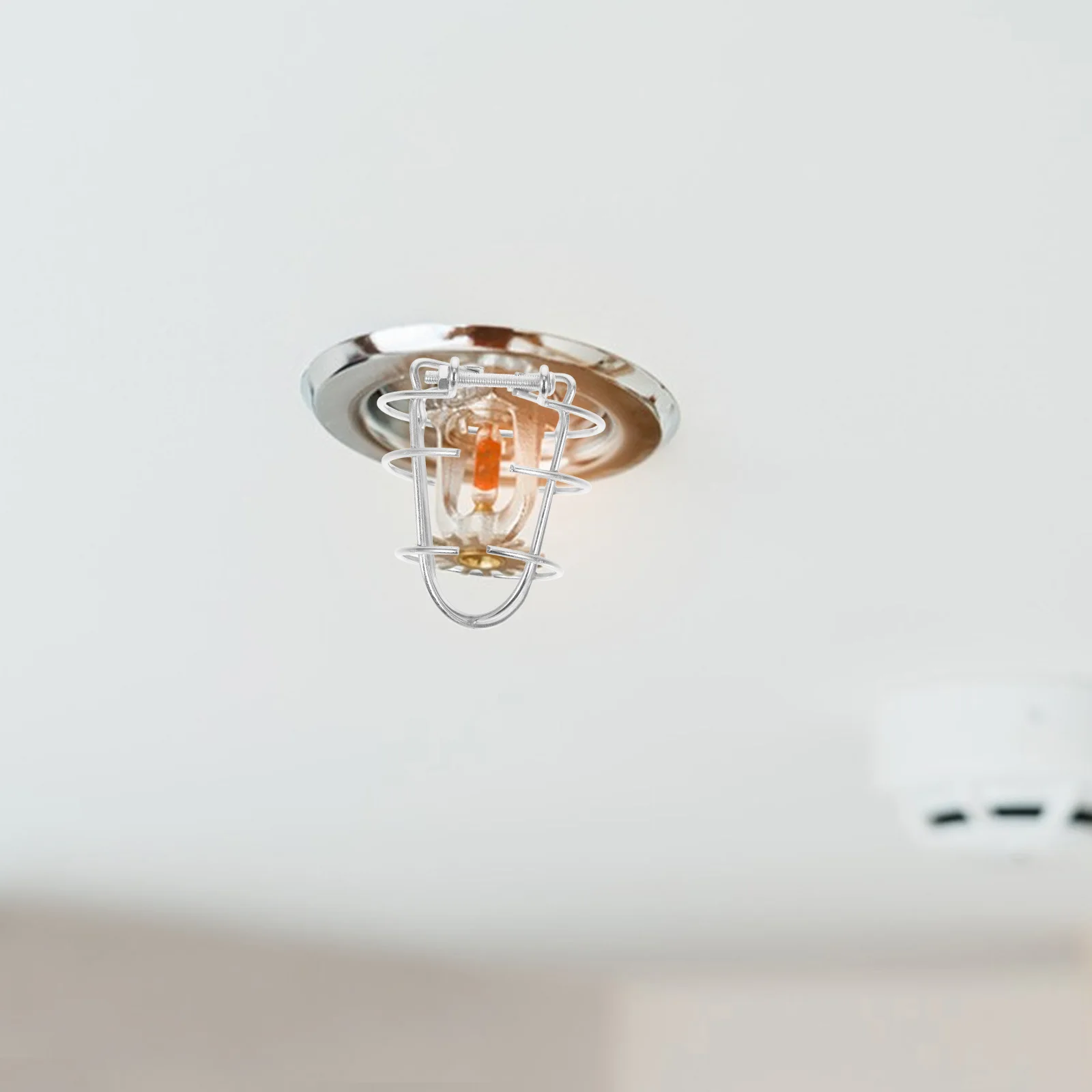 

Metal Fire Sprinkler Protector Cover Silver Finish for Flush Mount Ceiling Drywall Residential Sprinkler Heads Fire
