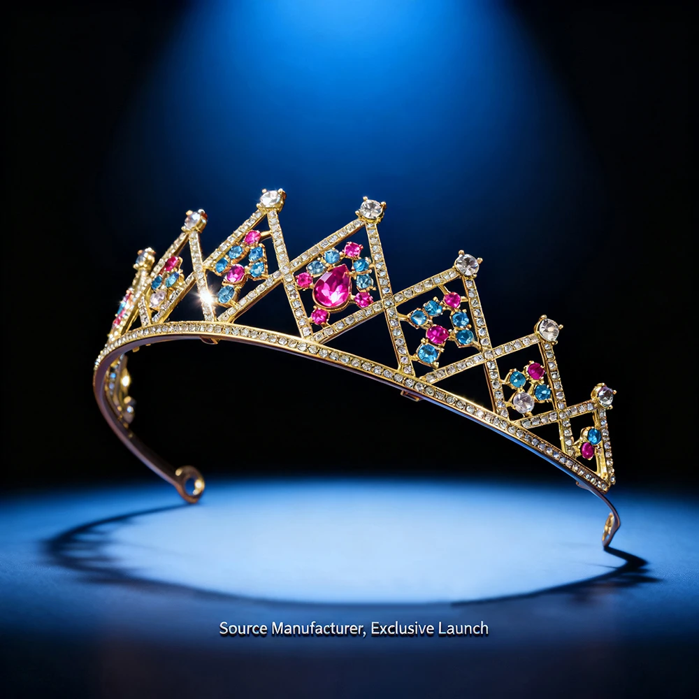 Princess Rhinestone Crown Headpiece Baroque Vintage Crown Headpiece Women's Pageant, Ball, Wedding Hair Accessory view 4