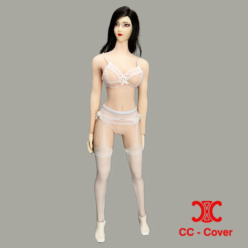 CJG-066 1/6 medias eróticas colgantes para mujer, medias finas y brillantes translúcidas, modelo de ropa apto para cuerpo de figura de acción de soldado de 12"